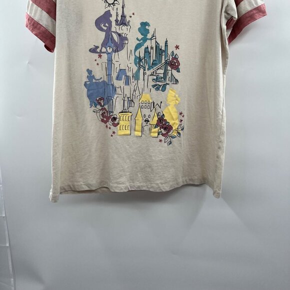 Destination Disney Women's Graphic Tee Cream/Multi Scoop Neck Size XL - Picture 5 of 8